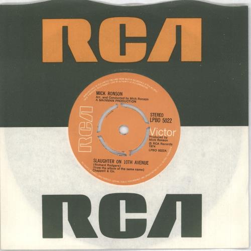 Mick Ronson Slaughter On 10th Avenue - 4pr 7" vinyl single (7 inch record / 45) UK MKR07SL732175
