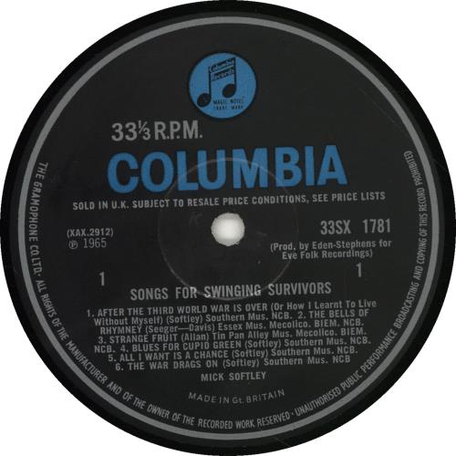 Mick Softley Songs For Swingin' Survivors - 1st - VG vinyl LP album (LP record) UK 5MSLPSO700822