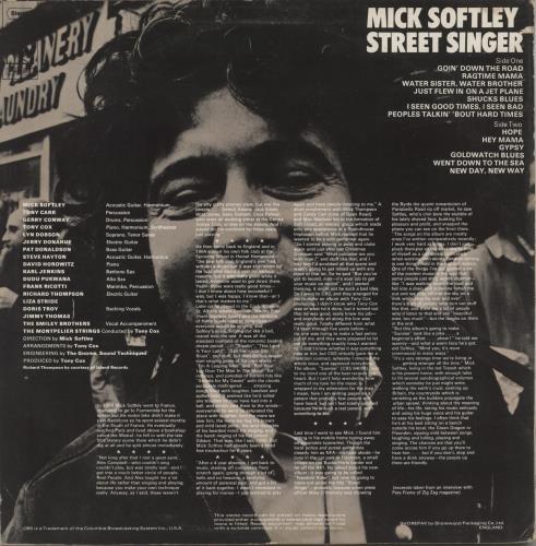 Mick Softley Street Singer vinyl LP album (LP record) UK 5MSLPST453798