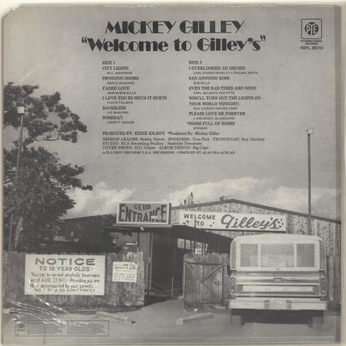 Mickey Gilley "Welcome To Gilley's" 7" vinyl single (7 inch record / 45) UK 2MG07WE699492