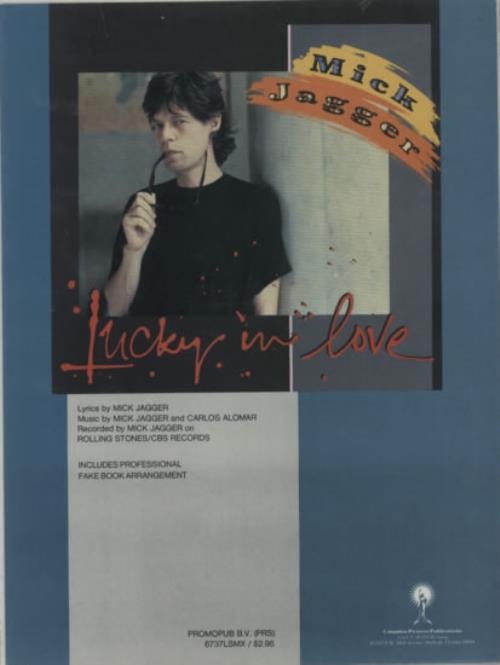 Mick Jagger Lucky In Love US sheet music (597756) 6737LSMX