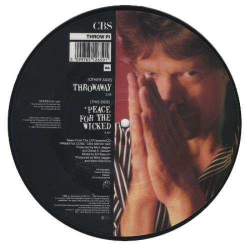 Mick Jagger Throwaway UK 7" vinyl picture disc (7 inch picture disc