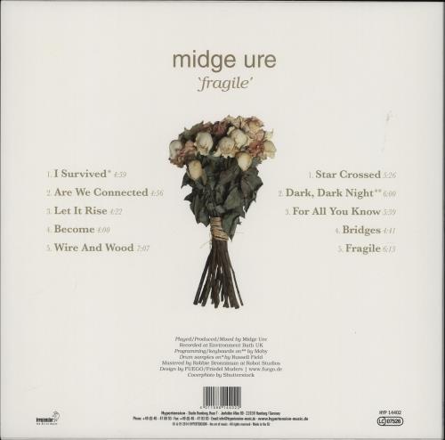 Midge Ure Fragile + Art Print vinyl LP album (LP record) UK URELPFR764407