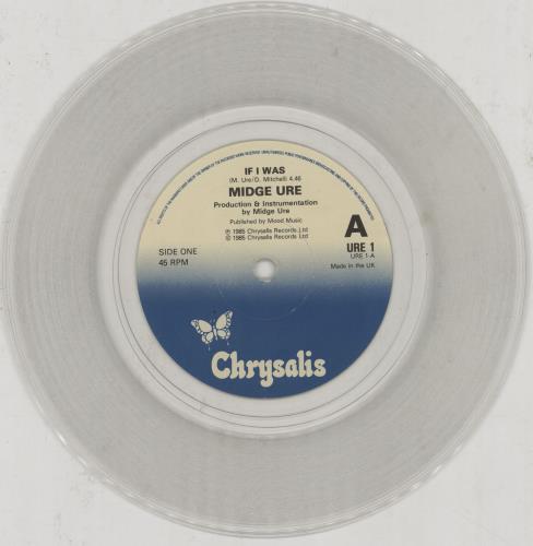 Midge Ure If I Was - Clear Vinyl 7" vinyl single (7 inch record / 45) UK URE07IF94140