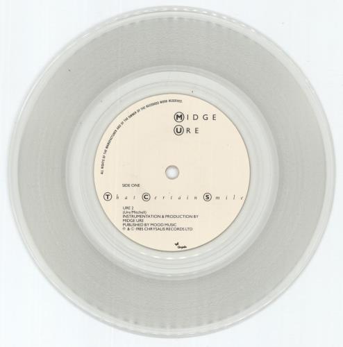 Midge Ure That Uncertain Smile - Clear Vinyl 7" vinyl single (7 inch record / 45) UK URE07TH49413