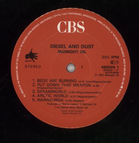 Midnight Oil Diesel And Dust - Hype Stickered vinyl LP album (LP record) UK OILLPDI383968