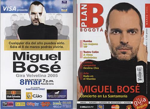 Miguel Bose Plan B Bogota - Marzo 2005 magazine Colombian MBSMAPL321825