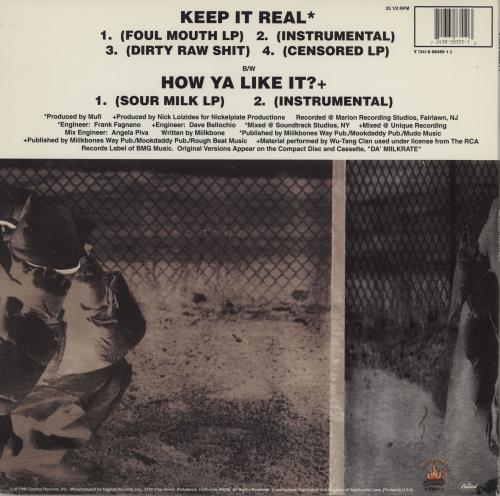 Miilkbone Keep It Real / How Ya Like It ? 12" vinyl single (12 inch record / Maxi-single) US 19O12KE755618