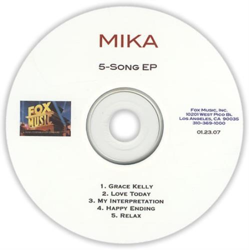 Mika 5-Song EP CD-R acetate US MK5CRSO403539