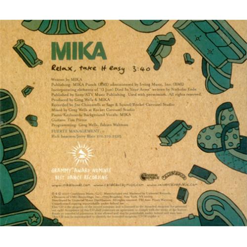 Mika Relax, Take It Easy CD single (CD5 / 5") US MK5C5RE426721