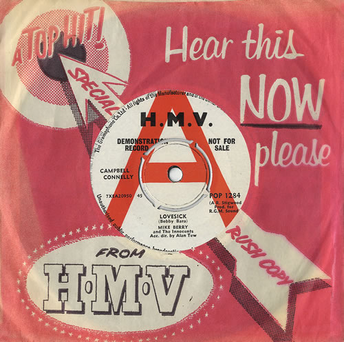 Mike Berry Lovesick 7" vinyl single (7 inch record / 45) UK 0MB07LO435808