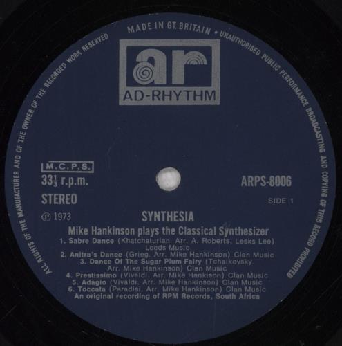 Mike Hankinson Synthesia vinyl LP album (LP record) UK 770LPSY848417