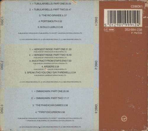 Mike Oldfield Boxed box set UK OLDBXBO219899