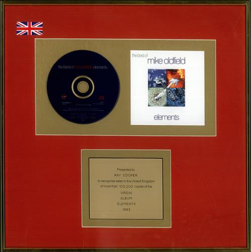 Mike Oldfield Elements in-house award disc UK OLDAIEL519969