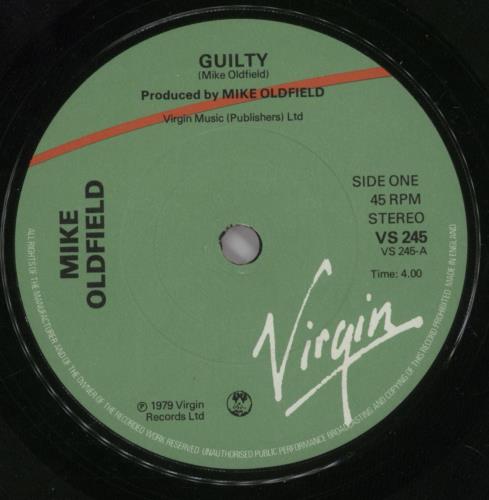 Mike Oldfield Guilty 7" vinyl single (7 inch record / 45) UK OLD07GU83286