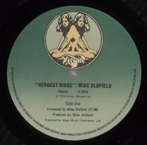 Mike Oldfield Hergest Ridge - Green labels vinyl LP album (LP record) UK OLDLPHE884374