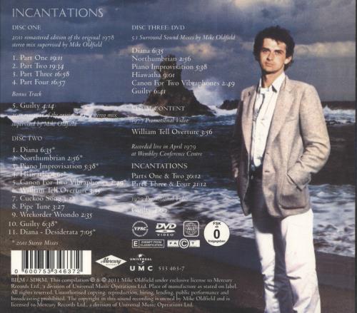 Mike Oldfield Incantations 3-disc CD/DVD Set UK OLD3DIN821784