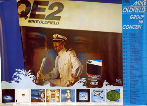Mike Oldfield QE2 poster German OLDPOQE618105