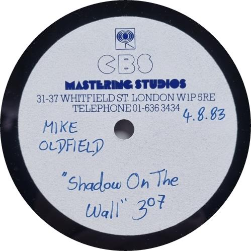 Mike Oldfield Shadow On The Wall B/W Club Tropicana acetate UK OLDATSH815902