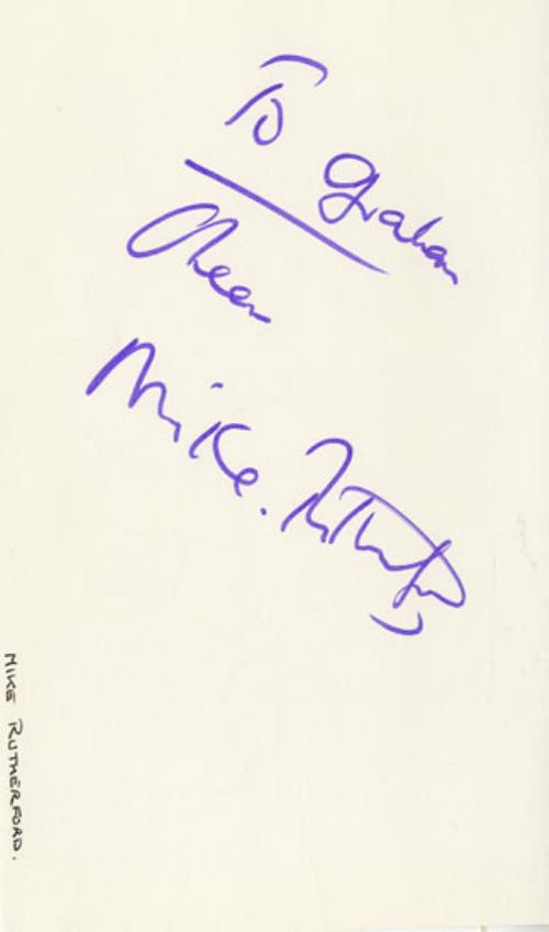 Mike Rutherford Autographed Sheet memorabilia UK MJ2MMAU545771