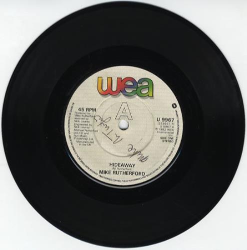 Mike Rutherford Hideaway - Autographed! 7" vinyl single (7 inch record / 45) UK MJ207HI383889