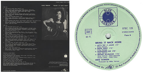 Mike Vernon Bring It Back Home vinyl LP album (LP record) French M/VLPBR261954