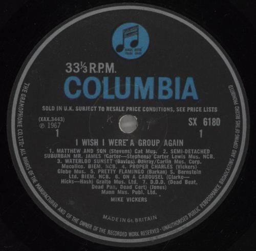 Mike Vickers I Wish I Were A Group Again vinyl LP album (LP record) UK MVCLPIW885193