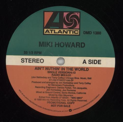 Miki Howard Ain't Nuthin' In The World 12" vinyl single (12 inch record / Maxi-single) US MII12AI860753