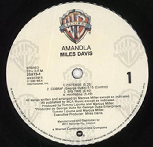 Miles Davis Amandla vinyl LP album (LP record) US MDALPAM722113