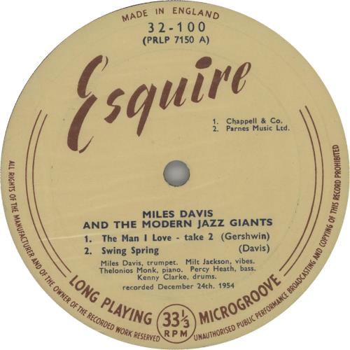 Miles Davis And The Modern Jazz Giants vinyl LP album (LP record) UK MDALPAN649227