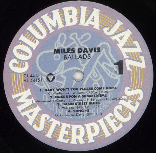 Miles Davis Ballads vinyl LP album (LP record) US MDALPBA593333