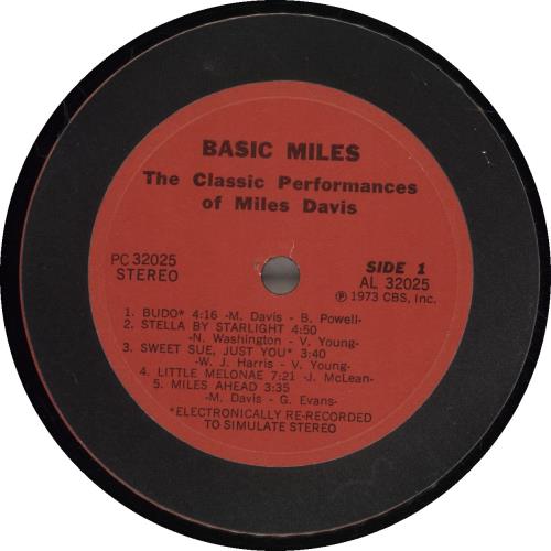 Miles Davis Basic Miles vinyl LP album (LP record) US MDALPBA673076