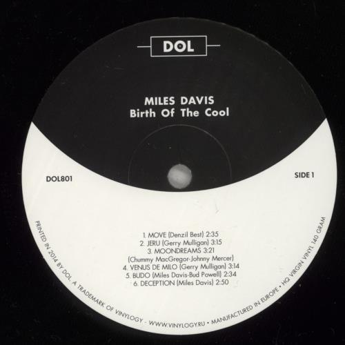 Miles Davis Birth Of The Cool - 140gm Vinyl vinyl LP album (LP record) French MDALPBI884629