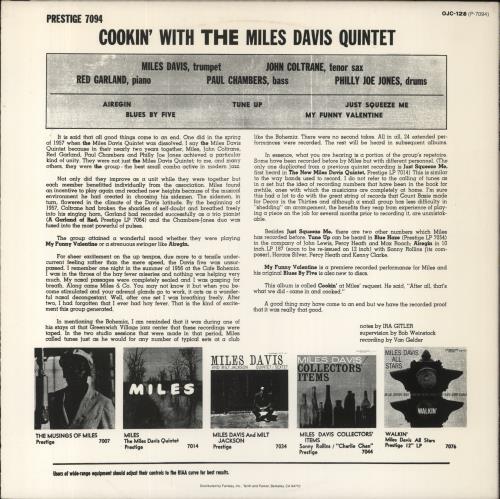 Miles Davis Cookin' With The Miles Davis Quintet - Stickered vinyl LP album (LP record) US MDALPCO781777