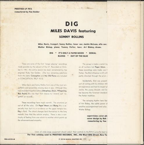 Miles Davis Dig vinyl LP album (LP record) Japanese MDALPDI883908