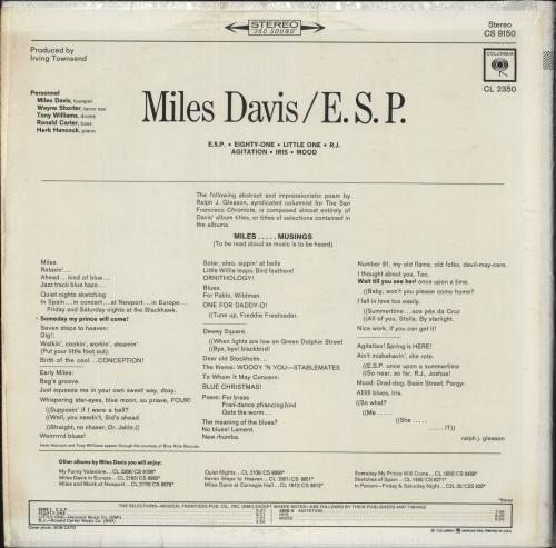 Miles Davis E.S.P. - Shrink vinyl LP album (LP record) US MDALPES886817