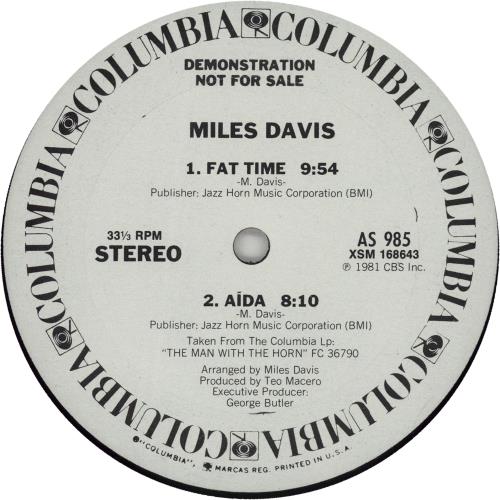 Miles Davis Fat Time / A�da / Ursula 12" vinyl single (12 inch record / Maxi-single) US MDA12FA325764