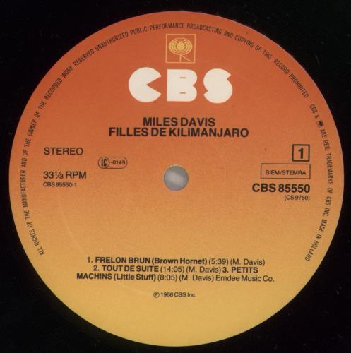 Miles Davis Filles De Kilimanjaro vinyl LP album (LP record) Dutch MDALPFI582886