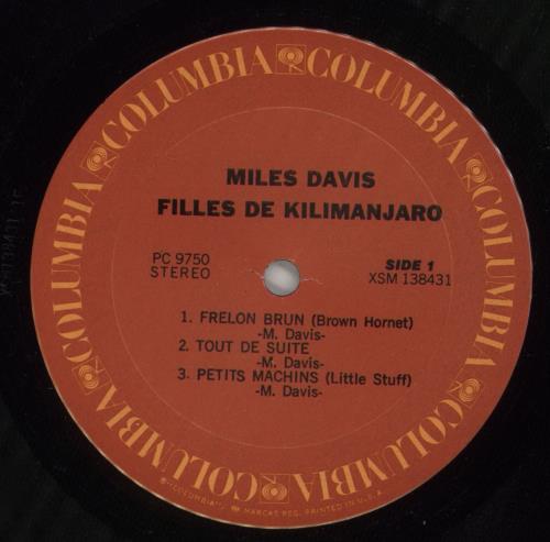 Miles Davis Filles De Kilimanjaro vinyl LP album (LP record) US MDALPFI886828
