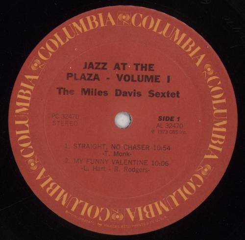 Miles Davis Jazz At The Plaza - Volume 1 vinyl LP album (LP record) US MDALPJA631744