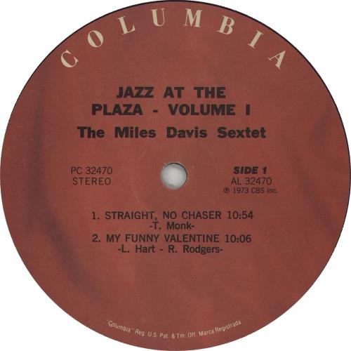 Miles Davis Jazz At The Plaza - Volume 1 vinyl LP album (LP record) US MDALPJA660954