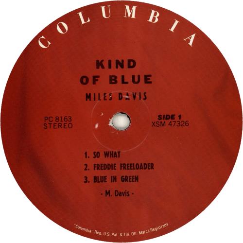 Miles Davis Kind Of Blue vinyl LP album (LP record) US MDALPKI699219