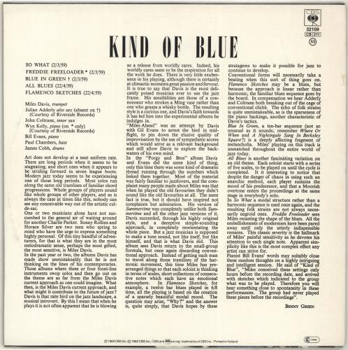 Miles Davis Kind Of Blue vinyl LP album (LP record) Dutch MDALPKI703562