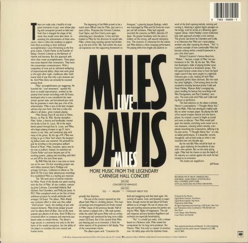 Miles Davis Live Miles vinyl LP album (LP record) US MDALPLI540928