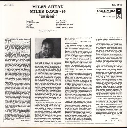 Miles Davis Miles Ahead vinyl LP album (LP record) German MDALPMI777028