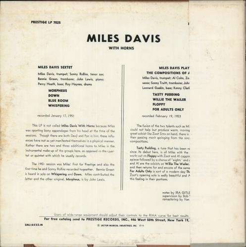 Miles Davis Miles Davis And Horns vinyl LP album (LP record) Japanese MDALPMI884017