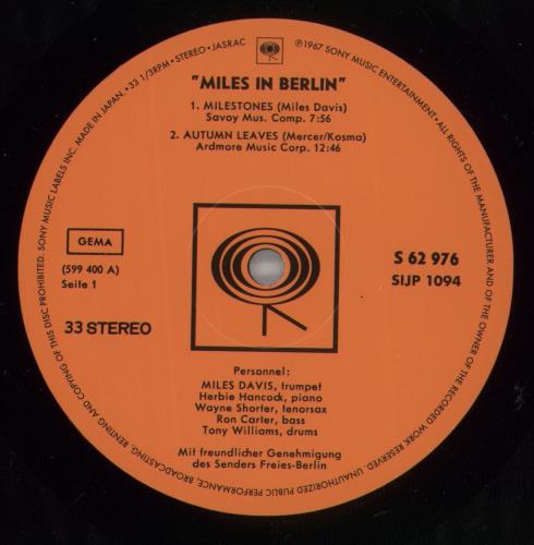 Miles Davis Miles In Berlin - 180 Gram Vinyl vinyl LP album (LP record) Japanese MDALPMI865013