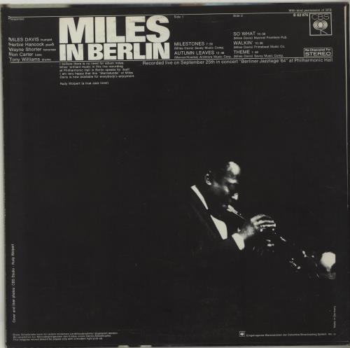 Miles Davis Miles In Berlin - 1st vinyl LP album (LP record) German MDALPMI660769