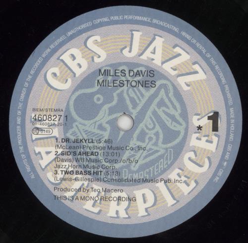 Miles Davis Milestones vinyl LP album (LP record) Dutch MDALPMI593342