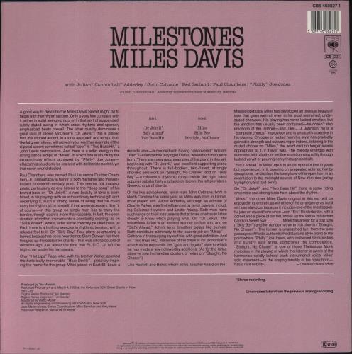 Miles Davis Milestones vinyl LP album (LP record) Dutch MDALPMI593342